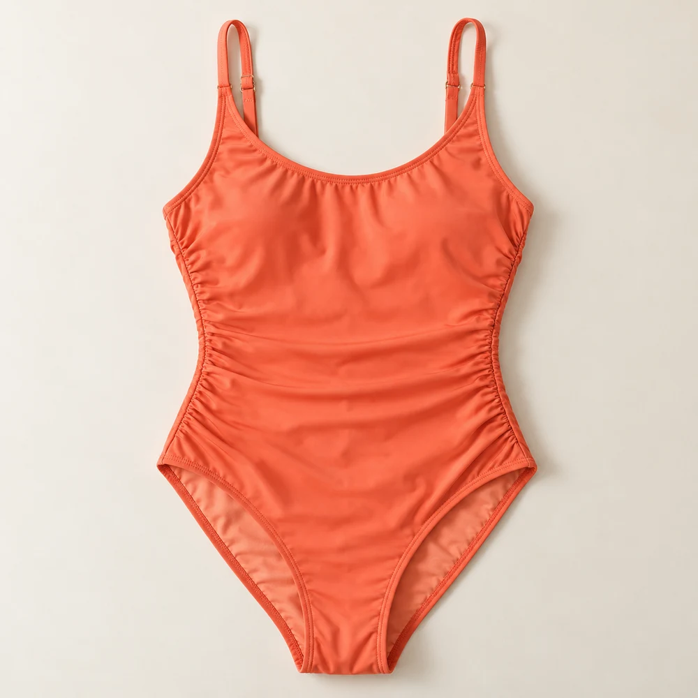Riviera Ruched One-Piece — Coral, included pieces