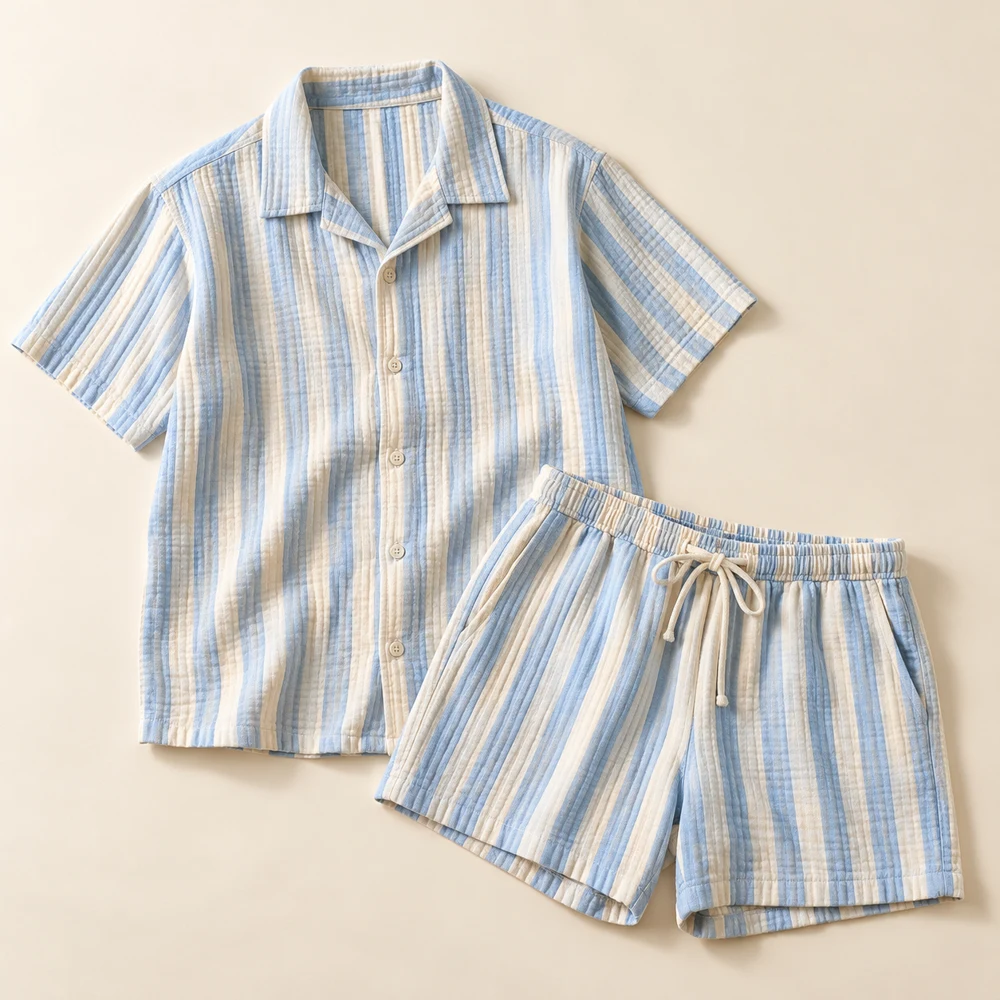 Boardwalk Beach Co-Ord — Sky / Cream, included pieces